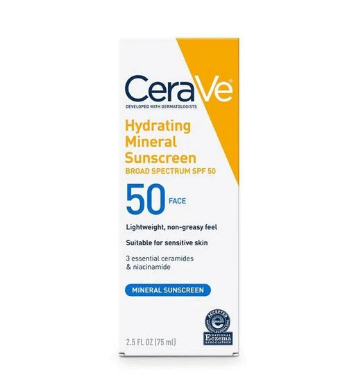 CeraVe Hydrating Sheer Sunscreen SPF 30 for Face and Body | Mineral & Chemical Sunscreen with Zinc Oxide, Hyaluronic Acid, Niacinamides and Ceramides| Paraben Free Fragrance Free