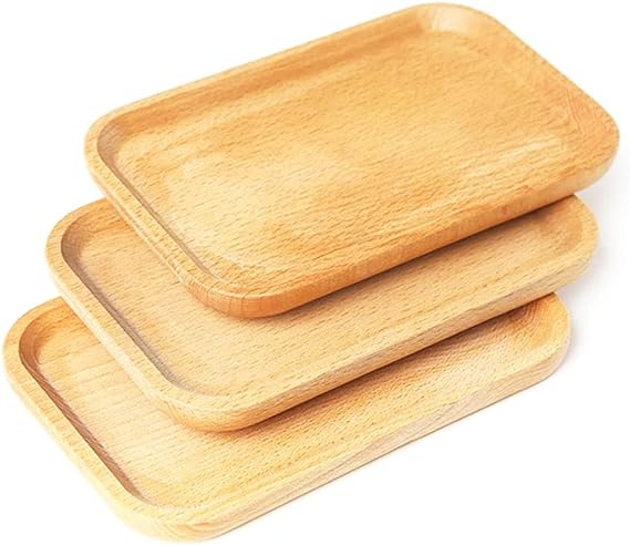 Rectengular Wooden Serving Tray(2 Pcs)