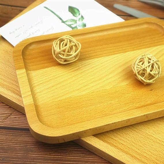 Rectengular Wooden Serving Tray(2 Pcs)